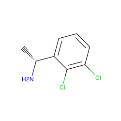 C[C@@H](N)c1cccc(Cl)c1Cl ZINC000002516060