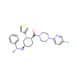 C[C@@H](N[C@@H]1CC[C@H](C(=O)N2CCN(c3ccc(Cl)cn3)CC2)[C@@H](c2ccsc2)C1)c1ccccc1 ZINC000073224883