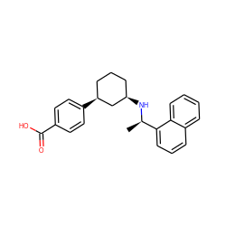 C[C@@H](N[C@@H]1CCC[C@H](c2ccc(C(=O)O)cc2)C1)c1cccc2ccccc12 ZINC000043205421