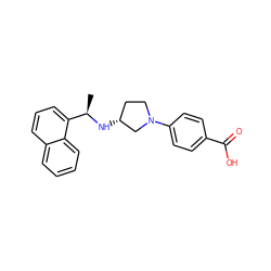 C[C@@H](N[C@@H]1CCN(c2ccc(C(=O)O)cc2)C1)c1cccc2ccccc12 ZINC000118895852