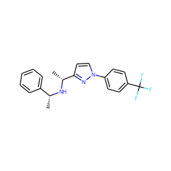 C[C@@H](N[C@H](C)c1ccn(-c2ccc(C(F)(F)F)cc2)n1)c1ccccc1 ZINC000045317053