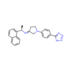 C[C@@H](N[C@H]1CCN(c2ccc(-c3nnn[nH]3)cc2)C1)c1cccc2ccccc12 ZINC000011688794