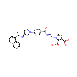 C[C@@H](N[C@H]1CCN(c2ccc(C(=O)NCCn3cnc(C(=O)O)c3C(=O)O)cc2)C1)c1cccc2ccccc12 ZINC001772645946