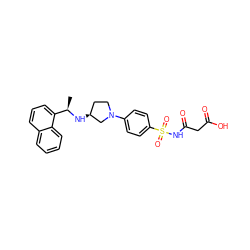 C[C@@H](N[C@H]1CCN(c2ccc(S(=O)(=O)NC(=O)CC(=O)O)cc2)C1)c1cccc2ccccc12 ZINC001772632700