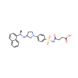 C[C@@H](N[C@H]1CCN(c2ccc(S(=O)(=O)NC(=O)CCC(=O)O)cc2)C1)c1cccc2ccccc12 ZINC001772589361