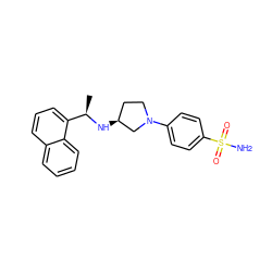 C[C@@H](N[C@H]1CCN(c2ccc(S(N)(=O)=O)cc2)C1)c1cccc2ccccc12 ZINC001772617075