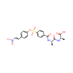 C[C@@H](NC(=O)[C@@H](C)NC(=O)c1ccc(S(=O)(=O)Oc2ccc(/C=C/[N+](=O)[O-])cc2)cc1)C(=O)O ZINC000026394815