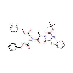 C[C@@H](NC(=O)[C@@H](Cc1ccccc1)NC(=O)OC(C)(C)C)C(=O)N1[C@H](C(=O)OCc2ccccc2)[C@H]1C(=O)OCc1ccccc1 ZINC000036178674