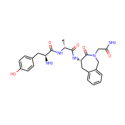 C[C@@H](NC(=O)[C@@H](N)Cc1ccc(O)cc1)C(=O)N[C@H]1Cc2ccccc2CN(CC(N)=O)C1=O ZINC000035974274