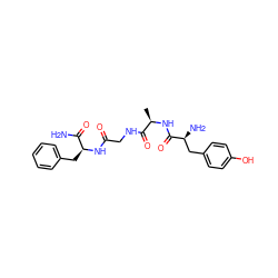 C[C@@H](NC(=O)[C@@H](N)Cc1ccc(O)cc1)C(=O)NCC(=O)N[C@@H](Cc1ccccc1)C(N)=O ZINC000014975452