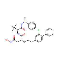 C[C@@H](NC(=O)[C@@H](NC(=O)[C@H](CCCc1ccc(-c2ccccc2)c(Cl)c1)CC(=O)NO)C(C)(C)C)c1ccccc1 ZINC000003923779