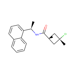 C[C@@H](NC(=O)[C@]1(C)C[C@](C)(Cl)C1)c1cccc2ccccc12 ZINC000299846035