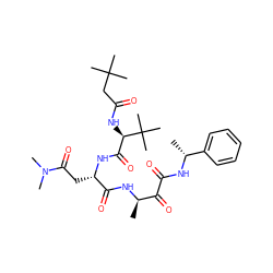 C[C@@H](NC(=O)[C@H](CC(=O)N(C)C)NC(=O)[C@@H](NC(=O)CC(C)(C)C)C(C)(C)C)C(=O)C(=O)N[C@H](C)c1ccccc1 ZINC000027409898