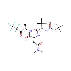 C[C@@H](NC(=O)[C@H](CC(=O)N(C)C)NC(=O)[C@@H](NC(=O)CC(C)(C)C)C(C)(C)C)C(=O)C(F)(F)C(F)(F)F ZINC000027409593