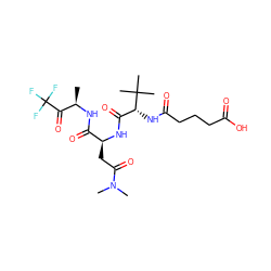 C[C@@H](NC(=O)[C@H](CC(=O)N(C)C)NC(=O)[C@@H](NC(=O)CCCC(=O)O)C(C)(C)C)C(=O)C(F)(F)F ZINC000013775860