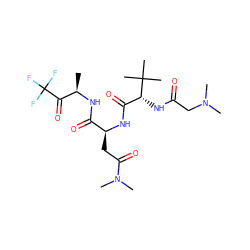 C[C@@H](NC(=O)[C@H](CC(=O)N(C)C)NC(=O)[C@@H](NC(=O)CN(C)C)C(C)(C)C)C(=O)C(F)(F)F ZINC000013775858