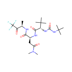 C[C@@H](NC(=O)[C@H](CC(=O)N(C)C)NC(=O)[C@@H](NC(=O)NC(C)(C)C)C(C)(C)C)C(=O)C(F)(F)F ZINC000013775856