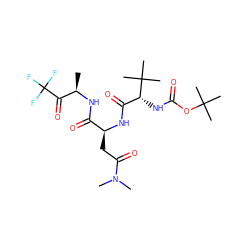 C[C@@H](NC(=O)[C@H](CC(=O)N(C)C)NC(=O)[C@@H](NC(=O)OC(C)(C)C)C(C)(C)C)C(=O)C(F)(F)F ZINC000013775854