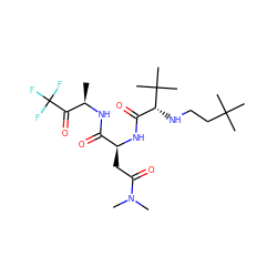 C[C@@H](NC(=O)[C@H](CC(=O)N(C)C)NC(=O)[C@@H](NCCC(C)(C)C)C(C)(C)C)C(=O)C(F)(F)F ZINC000013775852