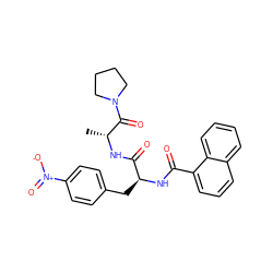 C[C@@H](NC(=O)[C@H](Cc1ccc([N+](=O)[O-])cc1)NC(=O)c1cccc2ccccc12)C(=O)N1CCCC1 ZINC000029232947