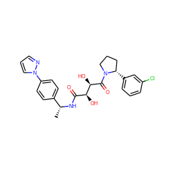 C[C@@H](NC(=O)[C@H](O)[C@@H](O)C(=O)N1CCC[C@@H]1c1cccc(Cl)c1)c1ccc(-n2cccn2)cc1 ZINC000068247404