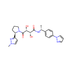 C[C@@H](NC(=O)[C@H](O)[C@@H](O)C(=O)N1CCC[C@@H]1c1ccn(C)n1)c1ccc(-n2cccn2)cc1 ZINC000071335290