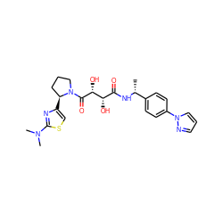 C[C@@H](NC(=O)[C@H](O)[C@@H](O)C(=O)N1CCC[C@@H]1c1csc(N(C)C)n1)c1ccc(-n2cccn2)cc1 ZINC000071342036