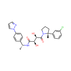 C[C@@H](NC(=O)[C@H](O)[C@@H](O)C(=O)N1CCC[C@]1(C)c1cccc(Cl)c1)c1ccc(-n2cccn2)cc1 ZINC000071341486