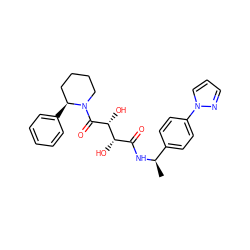 C[C@@H](NC(=O)[C@H](O)[C@@H](O)C(=O)N1CCCC[C@@H]1c1ccccc1)c1ccc(-n2cccn2)cc1 ZINC000071333796