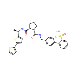 C[C@@H](NC(=O)[C@H]1CCC[C@@H]1C(=O)NCc1ccc(-c2ccccc2S(N)(=O)=O)cc1)c1ccc(-c2cccs2)s1 ZINC000028346005