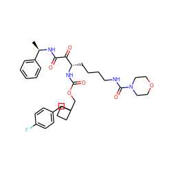 C[C@@H](NC(=O)C(=O)[C@H](CCCCNC(=O)N1CCOCC1)NC(=O)OCC1(Cc2ccc(F)cc2)CCC1)c1ccccc1 ZINC000028388050