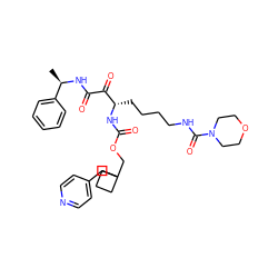 C[C@@H](NC(=O)C(=O)[C@H](CCCCNC(=O)N1CCOCC1)NC(=O)OCC1(Cc2ccncc2)CCC1)c1ccccc1 ZINC000003917590