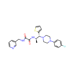 C[C@@H](NC(=O)C(=O)NCc1cccnc1)[C@H](c1cccs1)N1CCN(c2ccc(F)cc2)CC1 ZINC000020289076