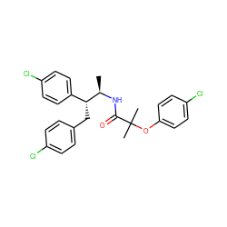 C[C@@H](NC(=O)C(C)(C)Oc1ccc(Cl)cc1)[C@H](Cc1ccc(Cl)cc1)c1ccc(Cl)cc1 ZINC000035079231