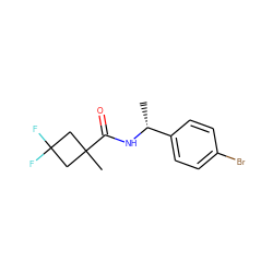 C[C@@H](NC(=O)C1(C)CC(F)(F)C1)c1ccc(Br)cc1 ZINC000103205772