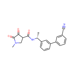 C[C@@H](NC(=O)C1CN(C)C(=O)C1=O)c1cccc(-c2cccc(C#N)c2)c1 ZINC000219147190