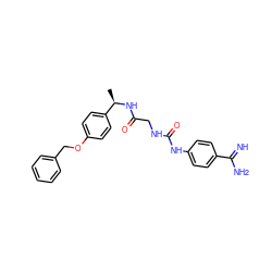 C[C@@H](NC(=O)CNC(=O)Nc1ccc(C(=N)N)cc1)c1ccc(OCc2ccccc2)cc1 ZINC000027200276