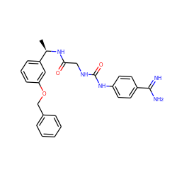 C[C@@H](NC(=O)CNC(=O)Nc1ccc(C(=N)N)cc1)c1cccc(OCc2ccccc2)c1 ZINC000027205739