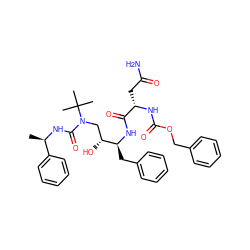 C[C@@H](NC(=O)N(C[C@@H](O)[C@H](Cc1ccccc1)NC(=O)[C@H](CC(N)=O)NC(=O)OCc1ccccc1)C(C)(C)C)c1ccccc1 ZINC000027423509