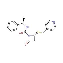 C[C@@H](NC(=O)N1C(=O)C[C@H]1SCc1ccncc1)c1ccccc1 ZINC000005929928