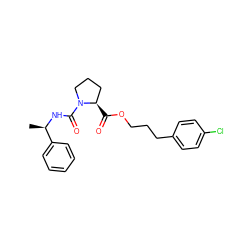 C[C@@H](NC(=O)N1CCC[C@H]1C(=O)OCCCc1ccc(Cl)cc1)c1ccccc1 ZINC000013441724