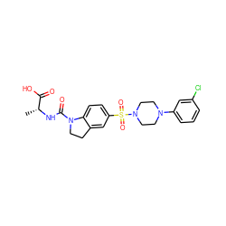 C[C@@H](NC(=O)N1CCc2cc(S(=O)(=O)N3CCN(c4cccc(Cl)c4)CC3)ccc21)C(=O)O ZINC000118533834