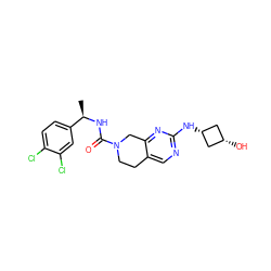 C[C@@H](NC(=O)N1CCc2cnc(N[C@H]3C[C@@H](O)C3)nc2C1)c1ccc(Cl)c(Cl)c1 ZINC001772658161