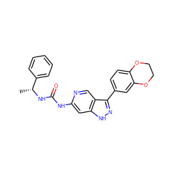 C[C@@H](NC(=O)Nc1cc2[nH]nc(-c3ccc4c(c3)OCCO4)c2cn1)c1ccccc1 ZINC000205432418