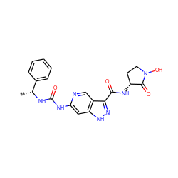 C[C@@H](NC(=O)Nc1cc2[nH]nc(C(=O)N[C@@H]3CCN(O)C3=O)c2cn1)c1ccccc1 ZINC000261123420