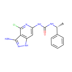 C[C@@H](NC(=O)Nc1cc2[nH]nc(N)c2c(Cl)n1)c1ccccc1 ZINC000210765956