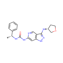 C[C@@H](NC(=O)Nc1cc2[nH]nc(N[C@@H]3CCOC3)c2cn1)c1ccccc1 ZINC000210678801