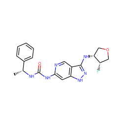 C[C@@H](NC(=O)Nc1cc2[nH]nc(N[C@@H]3COC[C@@H]3F)c2cn1)c1ccccc1 ZINC001772641687