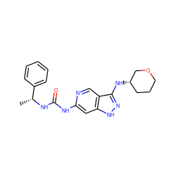 C[C@@H](NC(=O)Nc1cc2[nH]nc(N[C@H]3CCCOC3)c2cn1)c1ccccc1 ZINC001772615865