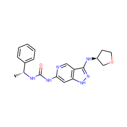 C[C@@H](NC(=O)Nc1cc2[nH]nc(N[C@H]3CCOC3)c2cn1)c1ccccc1 ZINC000210678830